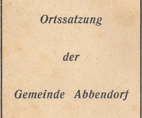Historische DDR-Ortssatzung Abbendorf 1971 Deckblatt